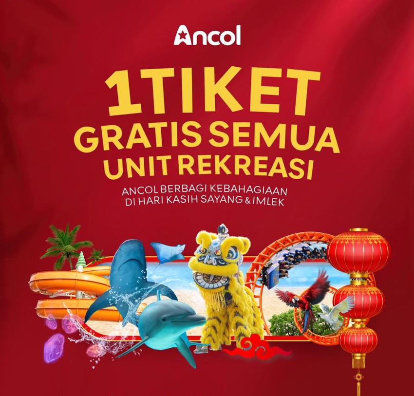Ancol Hadirkan Tiket Terusan Rp150.000, Bebas Masuk Seluruh Unit Rekreasi -  Rayakan Valentine & Imlek 2026 dengan Satu Tiket untuk Semua Wahana